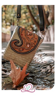 کیف حصیر چرم طرح شکوه